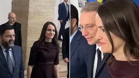 Oana Țoiu nu l-a lăsat pe noul premier Luca Niculescu să facă declarații la MAE. L-a luat de lângă jurnaliști și l-a condus afară