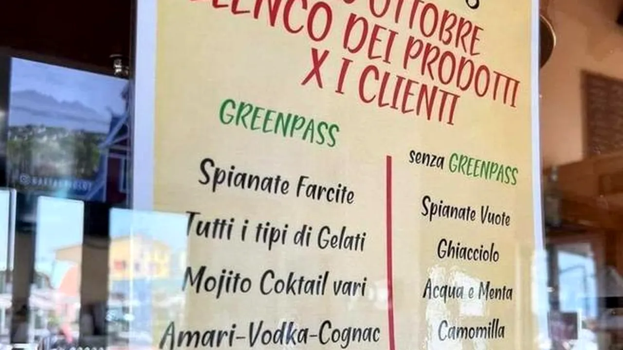 Proprietarul unui bar a afișat meniuri pentru vaccinati și nevaccinați: mojito, cocktail-uri sau produse de panificație.  Gestul său a declanșat un val de amenințări