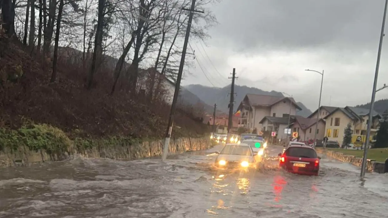 Vâlcea, lovită de ape și alunecări de teren. Valea Oltului a fost inundată, traficul a fost deviat