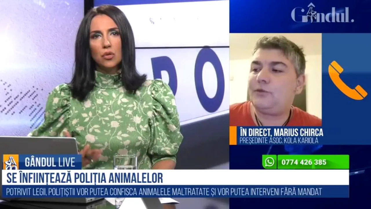 GÂNDUL LIVE. Marius Chirca (Kola Kariola), despre înființarea Poliției Animalelor: „Salut inițiativa domnului Vela, am avut mii de mesaje din toate colțurile țării”