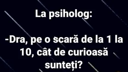 Bancul de duminică | Psihologul și femeia curioasă