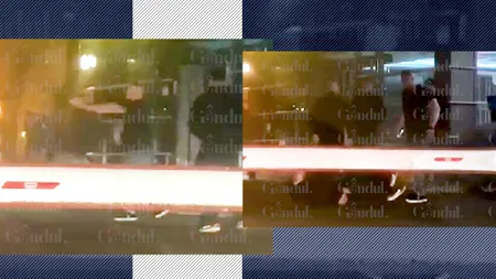 Imagini INCREDIBILE cu o încăierare de coșmar în fața unui cunoscut restaurant din București. Ce apare în filmarea surprinsă de un martor ocular