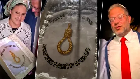 Un oficial israelian și-a celebrat aniversarea de 50 de ani cu un tort decorat cu un ștreang. Israel a reintrodus pedeapsa cu moartea