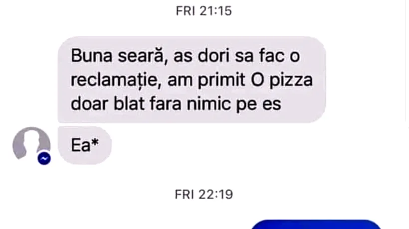 Bancul de miercuri | Reclamație la pizzerie