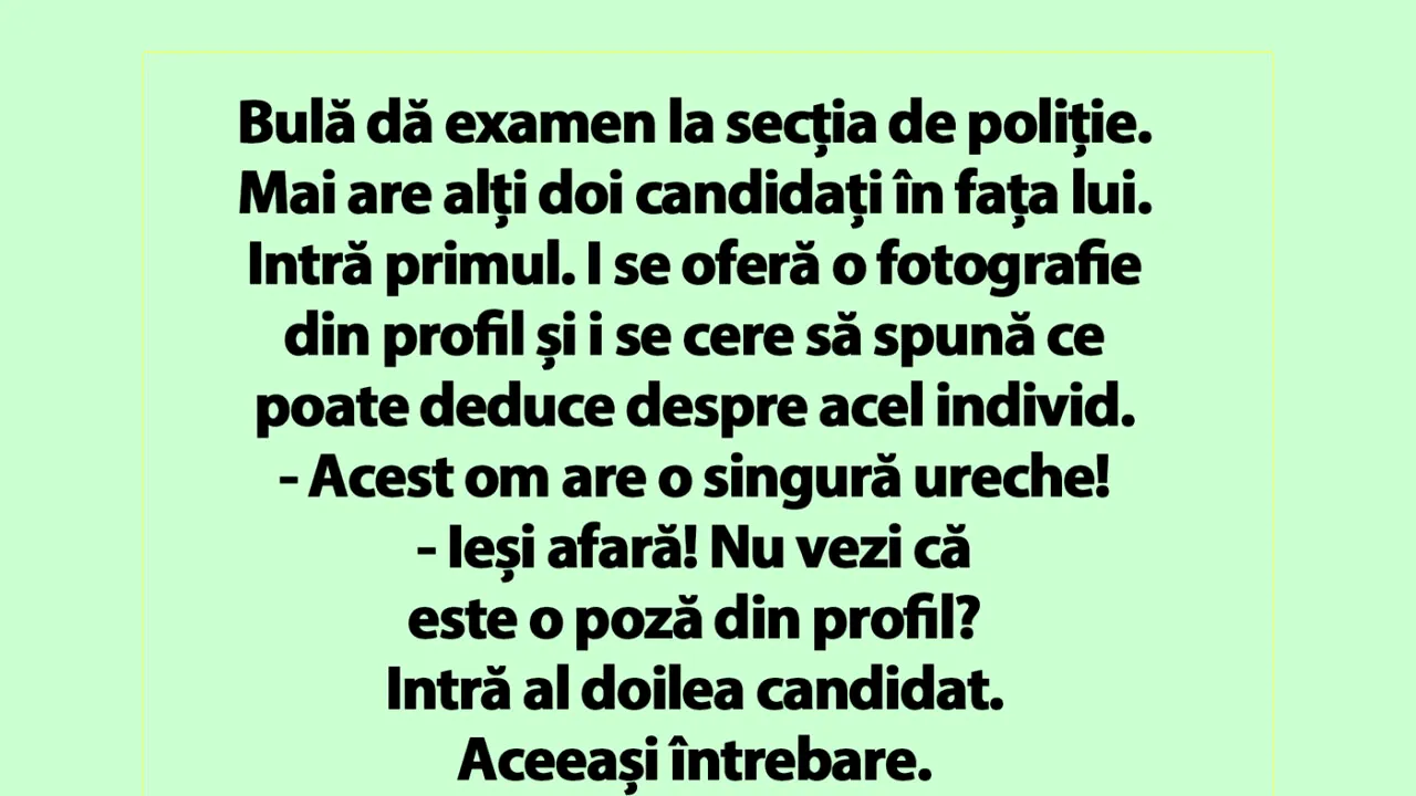 BANC | Bulă dă examen la secția de poliție