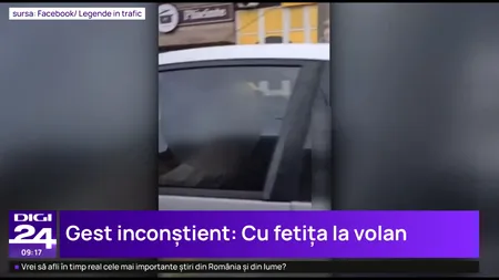 Gest inconștient în trafic. O femeie care se afla la volan își ținea fetița de 5 ani în brațe