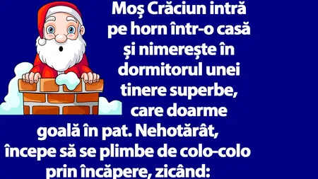 Bancul de duminică | Moș Crăciun intră pe horn într-o casă și nimerește în dormitorul unei tinere superbe