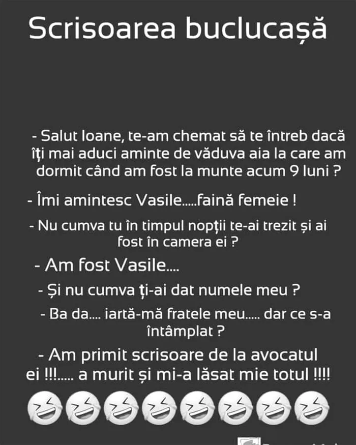 Bancul de sâmbătă | Scrisoarea buclucașă