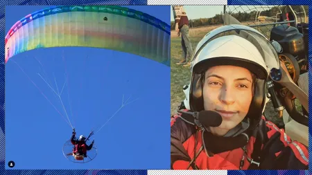 EXCLUSIV VIDEO | A terminat arhitectura, dar pilotează avioane și zboară cu paramotorul. Povestea tinerei care își face aerodrom la Satu Mare