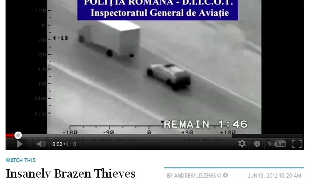 Hoții care furau din TIR-uri în mișcare au ajuns în presa internațională. 