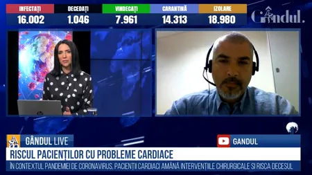 GÂNDUL LIVE. Lucian Dorobanțu, medic chirurg cardiovascular: Bolile de inimă nu se schimbă, nu iartă. / Mulți nu se mai adresează spitalelor, probabil de frică