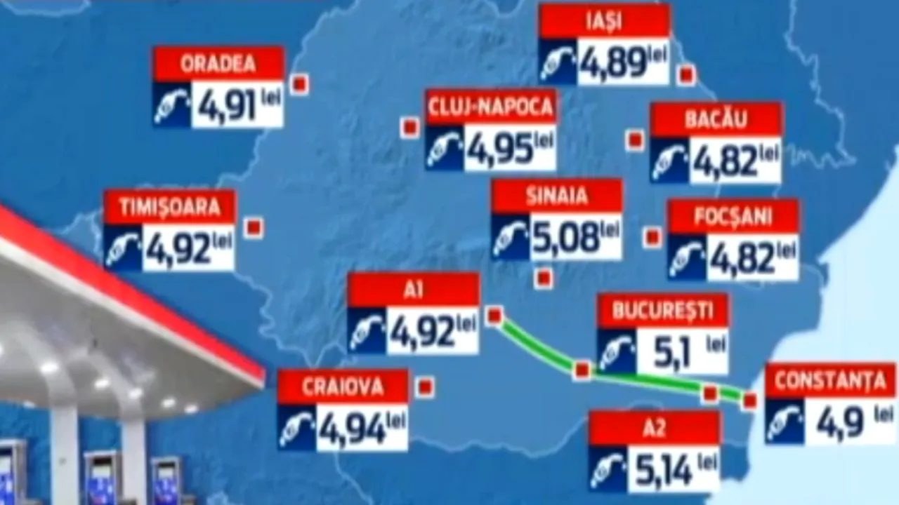 Prețul benzinei a scăzut sub 5 lei pentru prima dată în ultimii 4 ani. Ce economie fac românii la un plin