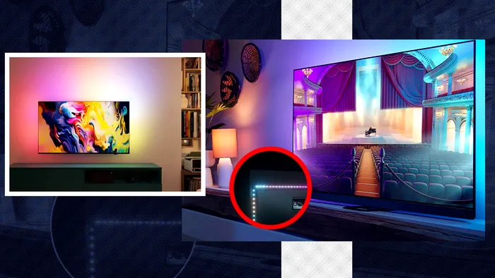 Luminițele aprinse din spatele unui televizor smart Philips sporesc ambianța unui film, dar și facturile la electricitate 