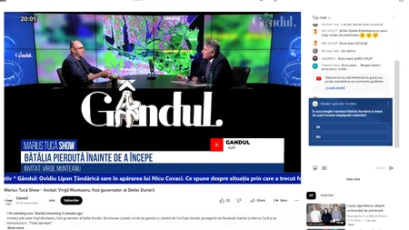 POLL Marius Tucă Show: „În cazul dragării canalului Bâstroe, România ar trebui să ceară Ucrainei despăgubiri materiale?”