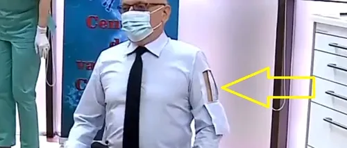 Ministrul Educației, „echipat” pentru vaccinare: A venit purtând o cămașă cu o „fereastră specială” - VIDEO