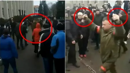 VIDEO| Momentul în care soldații ruși ies cu grenade în mâini și negociază capitularea unui oraș