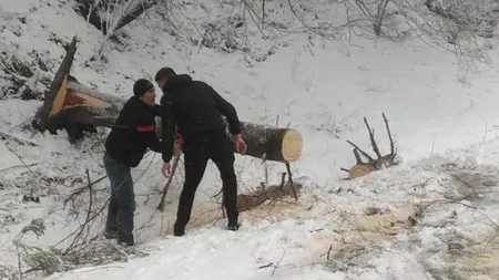 VIDEO - Un drum din Argeș este blocat din cauza ninsorilor abundente