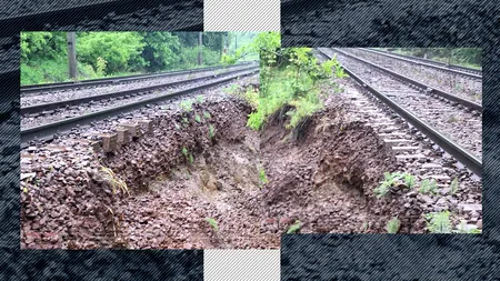 Terasament surpat. Trafic feroviar restricționat pe ruta București-Brașov. CFR anunță întârzieri semnificative