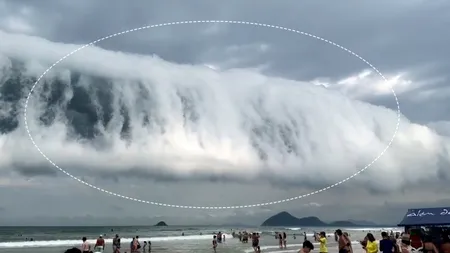 Imaginile zilei. Un nor gigantic, în formă de tub, a apărut deasupra unei plaje din Brazilia. Care este explicația