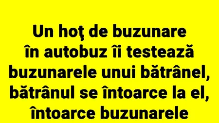Bancul de joi | Pensionarul și hoțul de buzunare din autobuz