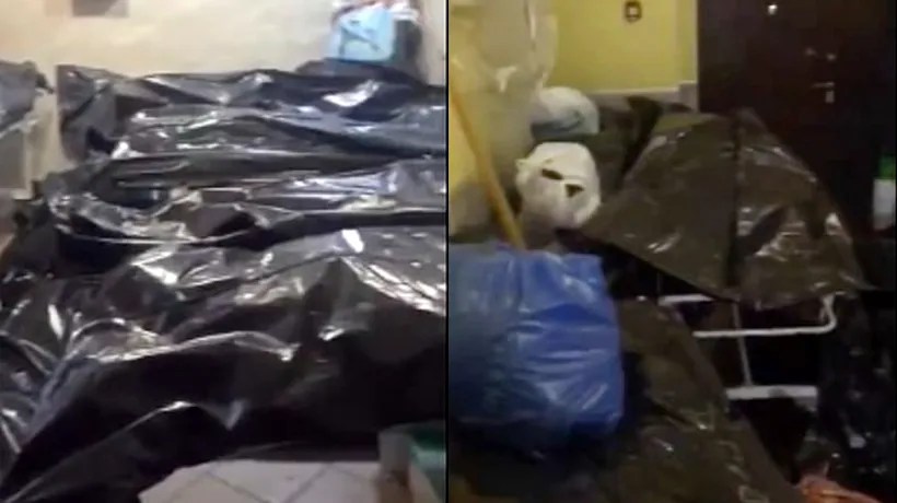 Imagini de groază dintr-o morgă Covid din Rusia: „Efectiv călcăm pe cadavre! Sunt peste tot” | VIDEO