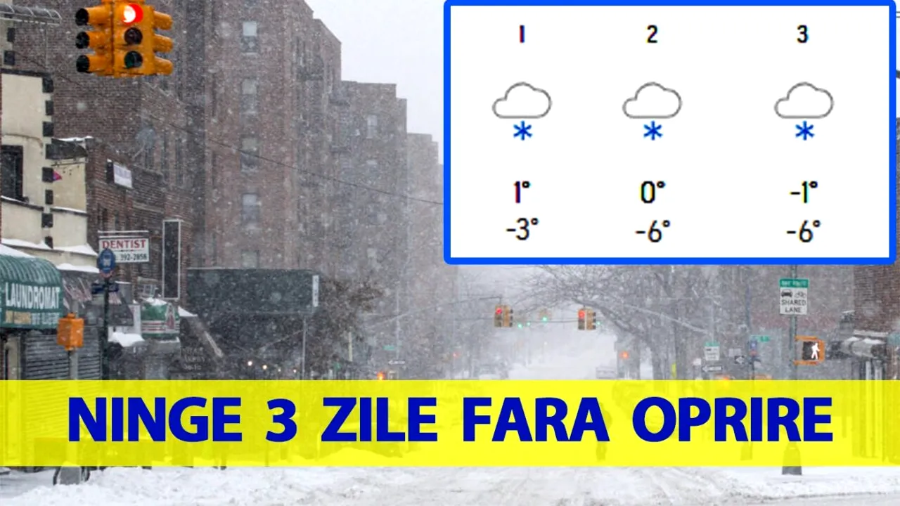 Orașele din România în care se întorc ninsorile începând cu 1 martie. Ninge 3 zile fără oprire!