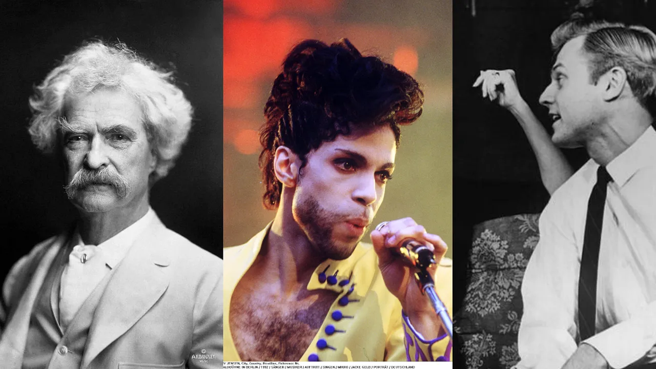 21 APRILIE, calendarul zilei: Se sting Mark Twain, Prince și Ken Kercheval
