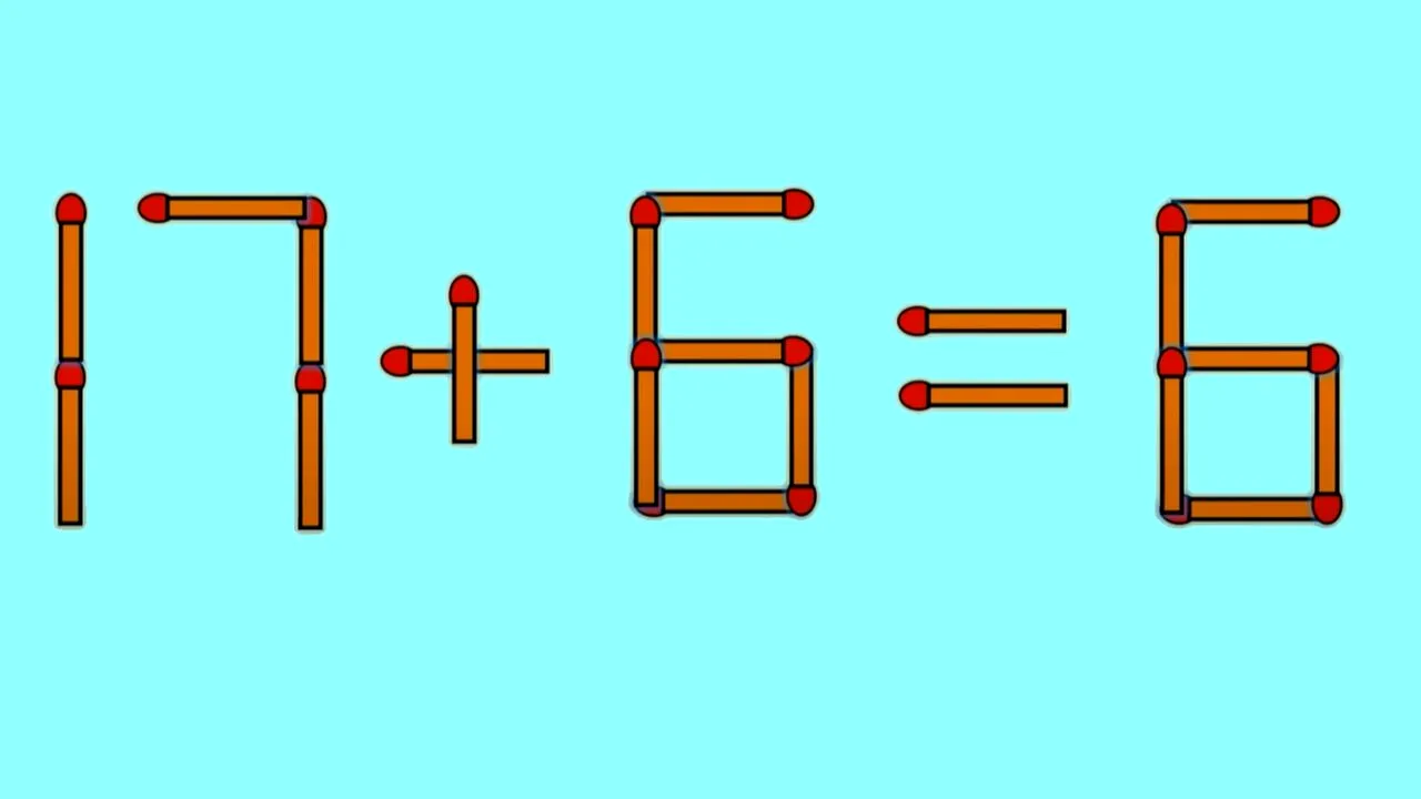 Test IQ exclusiv pentru genii | Transformați 17+6=6 într-o egalitate corectă, mutând un singur chibrit