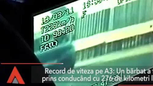 Record de viteză pe Autostrada A3 București-Brașov: 276 km/h