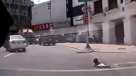 Imagini incredibile într-o intersecție. Trecătorii au rămas fără cuvinte când au văzut ce a căzut din mașina unui bărbat. VIDEO