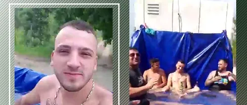 De râsul României! 10 tineri din comuna Bogați și-au făcut piscină în spatele dubei și au plecat la plimbare pe ulița satului