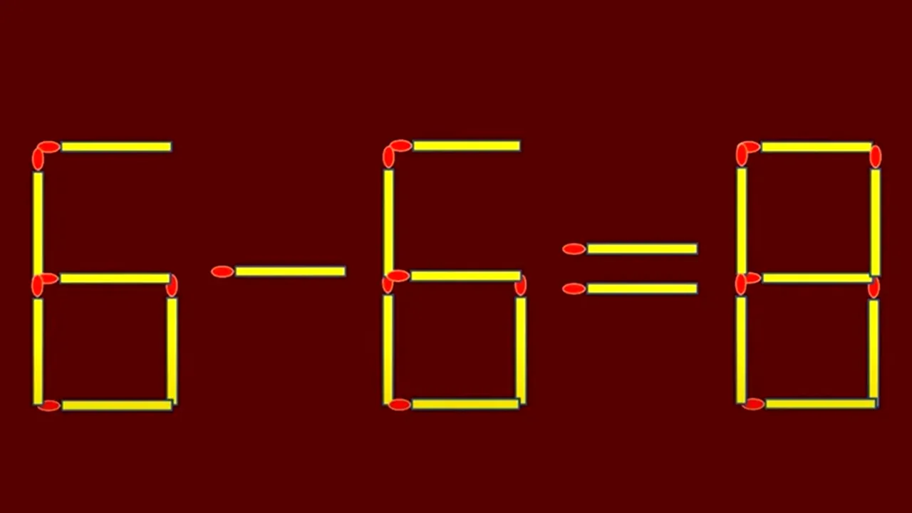Test de inteligență dificil | Corectați 6-6=8, mutând un singur chibrit!