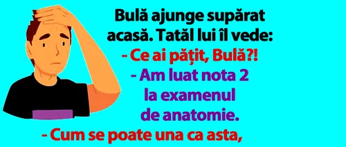 BANC | Bulă a luat nota 2 la examenul de anatomie