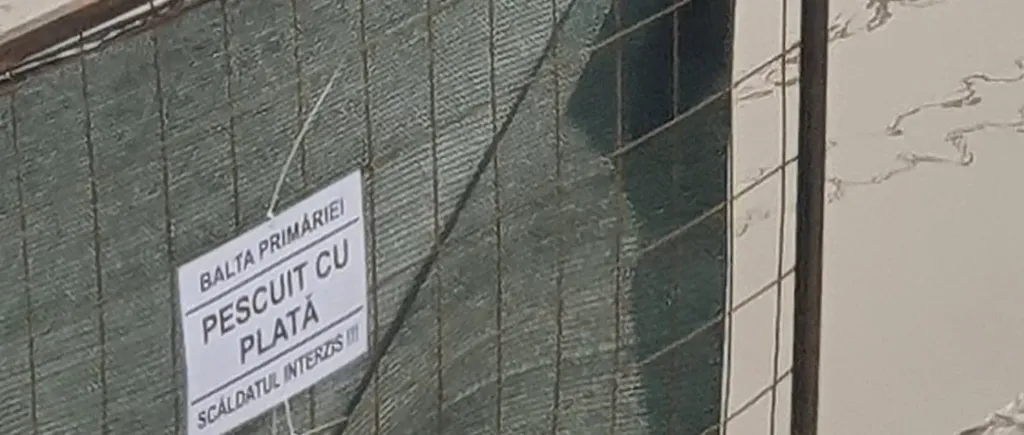 Umorul nostru cel de toate zilele | Afișe cu mesaje ironice lipite pe un șantier din Focșani: Balta primăriei...