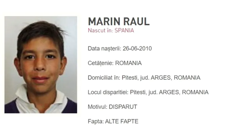 Un băiat din Pitești, în vârstă de 12 ani, a DISPĂRUT de 10 zile de acasă. Polițiștii fac apel la populație, pentru a putea fi găsit cât mai repede