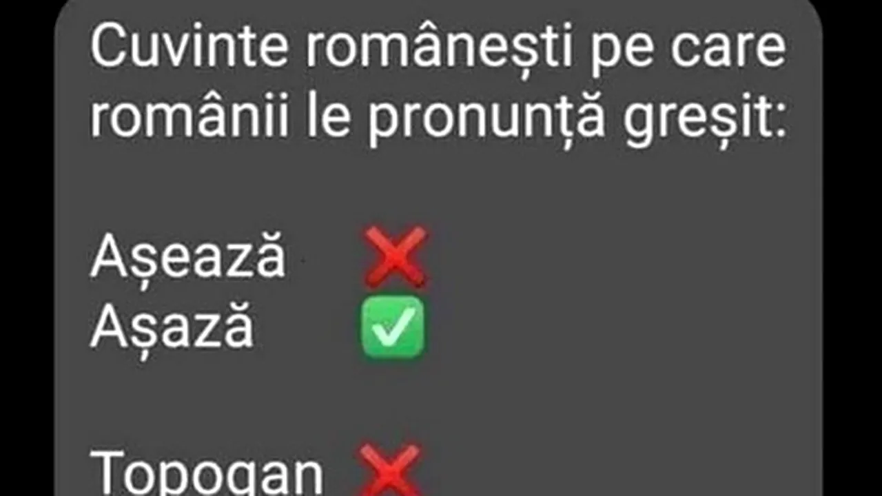 BANCUL ZILEI | Cuvinte românești pe care românii le pronunță greșit