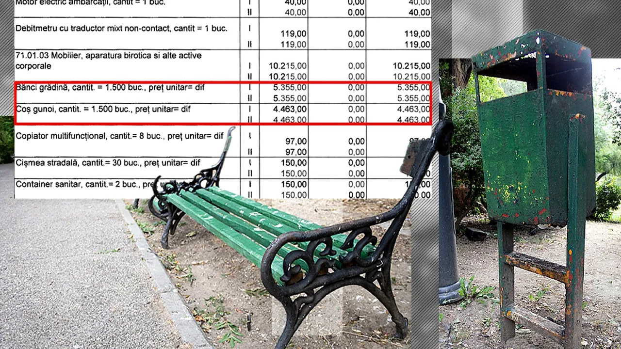 O bancă de parc: 700 de euro, un coș de gunoi: 600 de euro. Acestea sunt sumele uluitoare propuse în bugetul Capitalei de către cei de la ALPAB. Viceprimar: „Sunt sume maximale, vom face licitație” | DECLARAȚII EXCLUSIVE