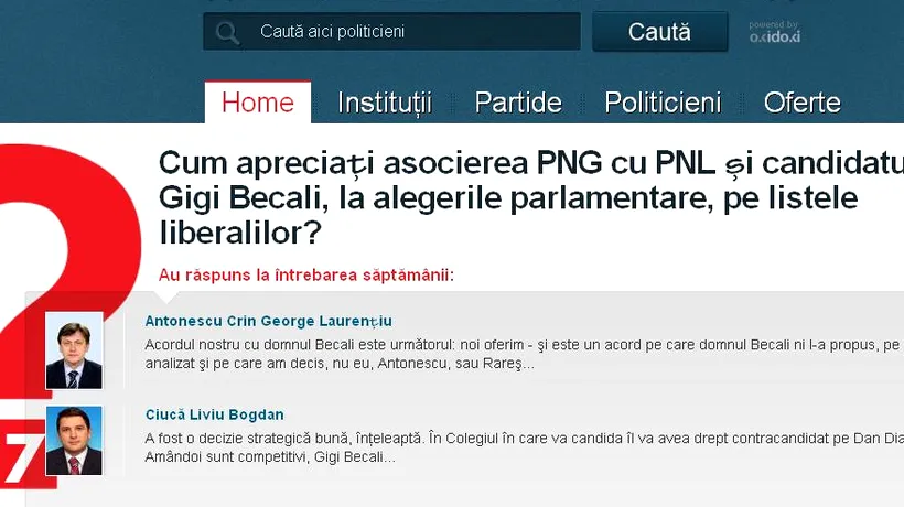 Mediafax a lansat www.politicieni.mediafax.ro - cea mai complexă platformă politică din România