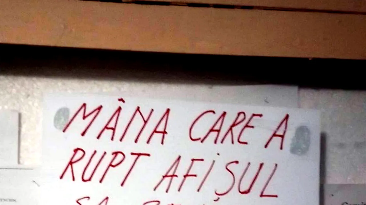 Mesajul BULVERSANT lipit la avizierul unui bloc din Ploiești: 