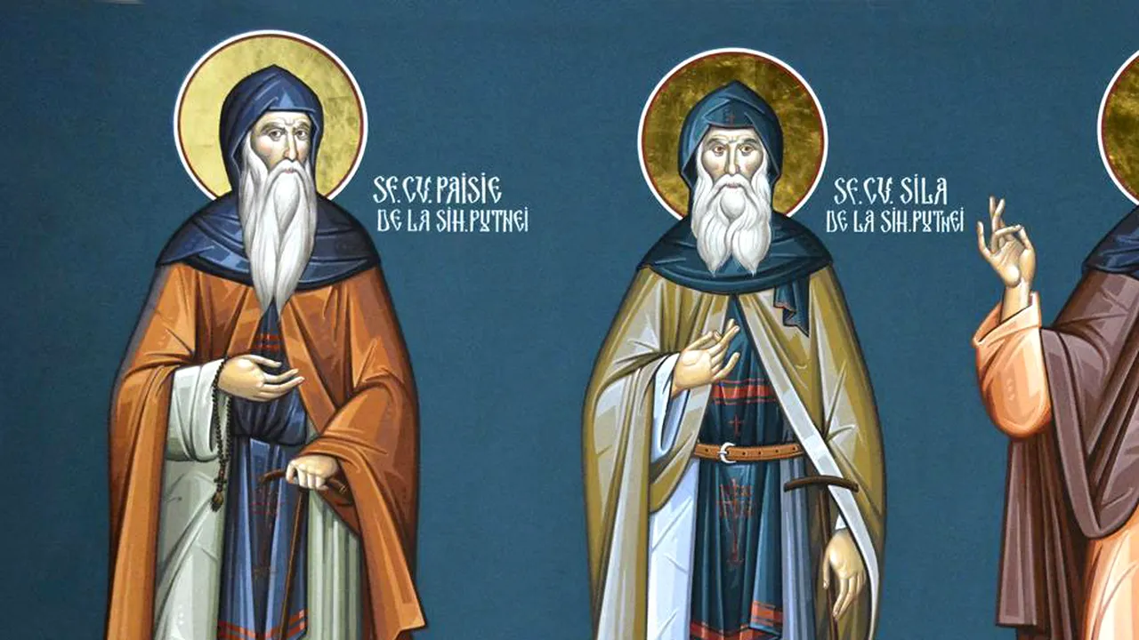 Calendar ortodox 16 mai 2025. Sfinţii Cuvioşi Sila, Paisie şi Natan de la Sihăstria Putnei; Sf. Cuv. Teodor cel Sfinţit