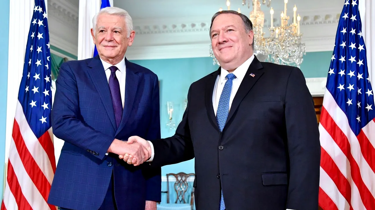 Teodor Meleșcanu și secretarul de stat american Michael Pompeo, discuții despre candidatura României la un loc nepermanent în Consiliul de Securitate al ONU
