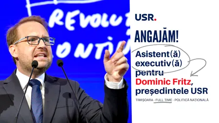 După ce și-au plasat membri de partid în funcții bănoase, iar pile, cumnate, prieteni au umplut ministerele și CA-urile de sinecuriști, după ce inclusiv Dominic Fritz s-a angajat la partid pe salariu de primar, acum USR anunță că a descoperit transparența și onestitatea și face concurs pentru angajarea unui asistent personal