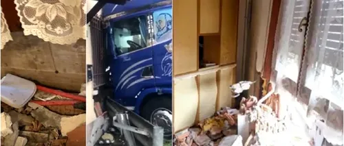 Un șofer român a intrat cu TIR-ul într-o casă din Italia: „Am crezut că e cutremur”