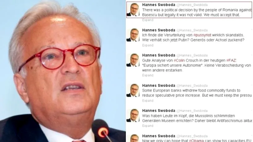 Socialistul Hannes Swoboda, reacție la decizia CCR: Trebuie să acceptăm că decizia poporului român împotriva lui Băsescu NU ESTE VALIDĂ