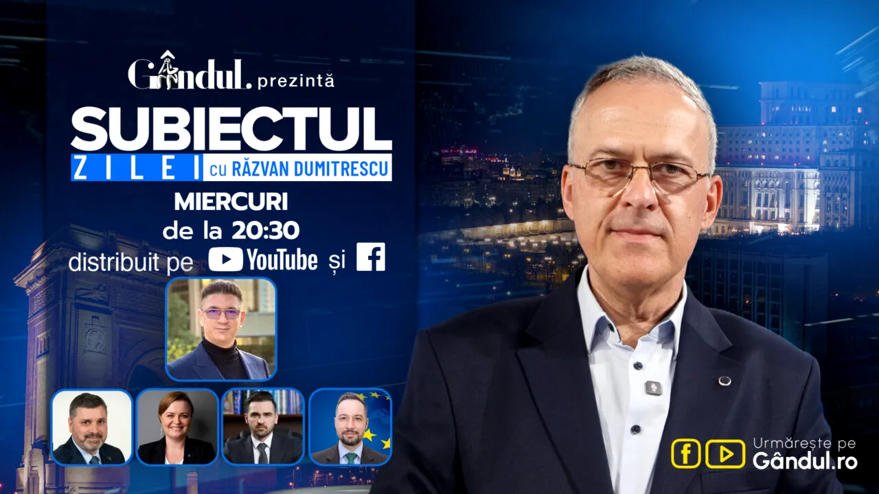 „Subiectul Zilei cu Răzvan Dumitrescu” începe miercuri, 28 octombrie, de la ora 20:30, live pe Gândul. În exclusivitate, Luis Lazarus, detalii despre deciziile Parlamentului European și ale Comisiei Europene despre care nu se discută în România