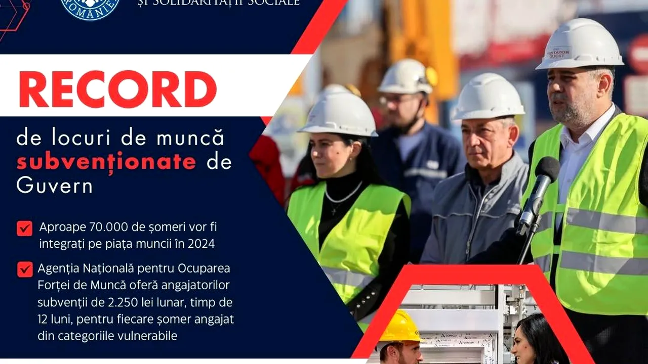 Guvernul subvenţionează 70.000 de joburi / Ministerul Muncii: Peste 40.000 de CONVENȚII, încheiate cu angajatorii