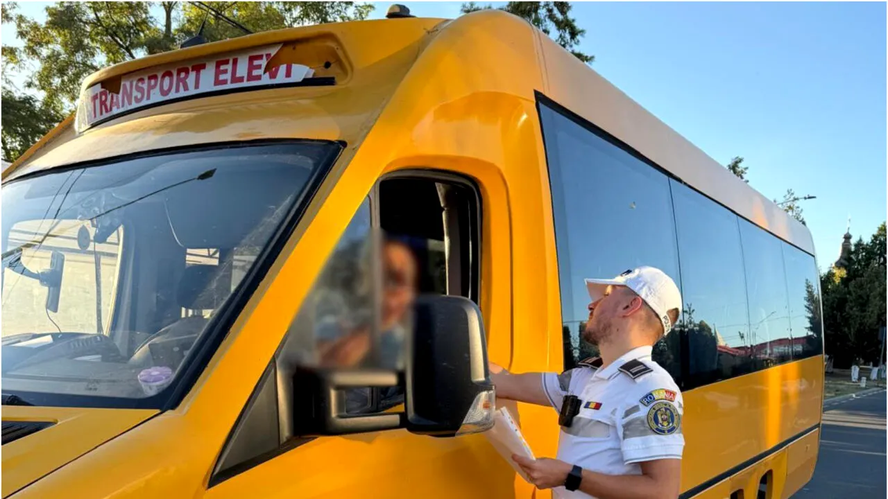 Șoferul unui microbuz care transporta 14 elevi a fost găsit beat la volan, în prima zi de școală. Ce alcoolemie avea