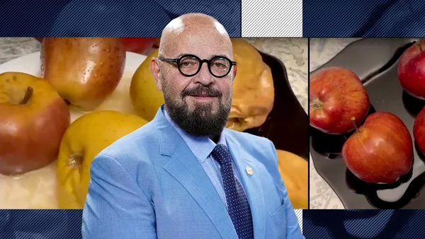 Prima „operațiune” a lui Piedone la conducerea ANPC-ului inventat de el. S-a apucat de experimente cu fructe din import. În primul episod, a despărțit ceara de mere