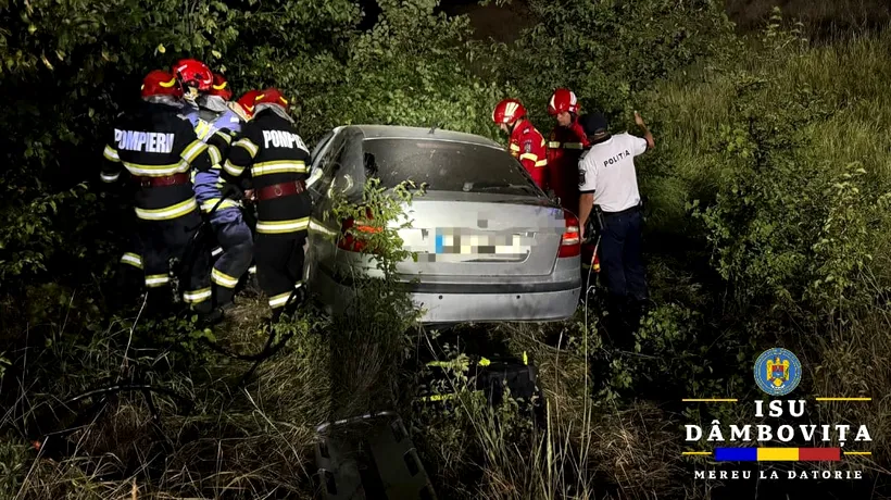 ACCIDENT pe DN7, în Dâmbovița. Noaptea trecută un om și-a pierdut viața, alți doi au ajuns la spital