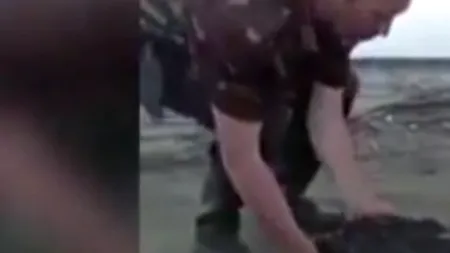 Apariție ciudată pe malul unui râu din Rusia: ''Îmi amintește de un dinozaur''